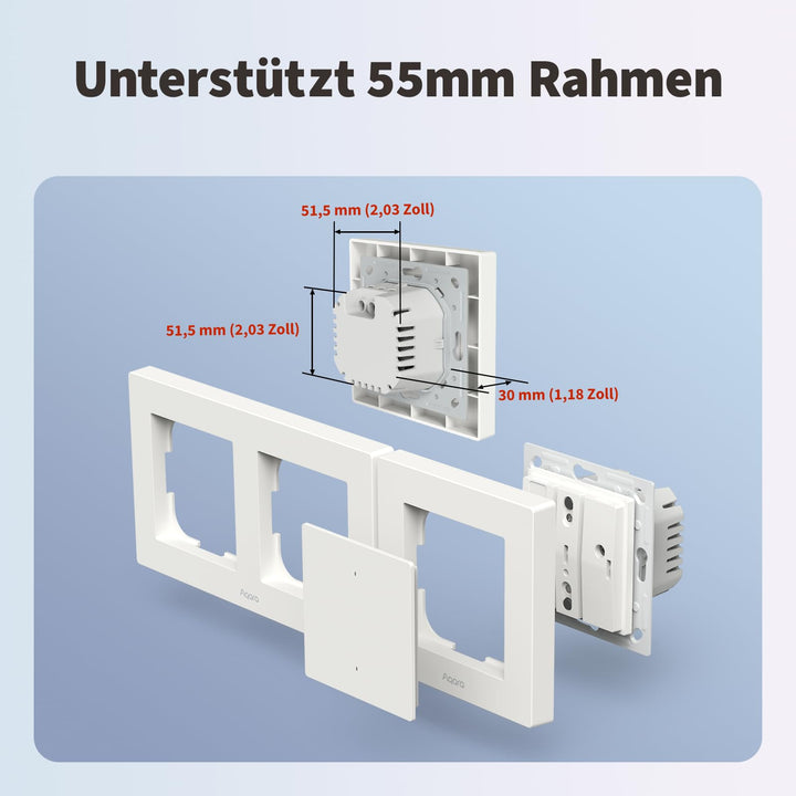 Smart Lichtschalter 4 Tasten 2 Kanäle Thread/Zigbee Matter 55mm - Bild 6
