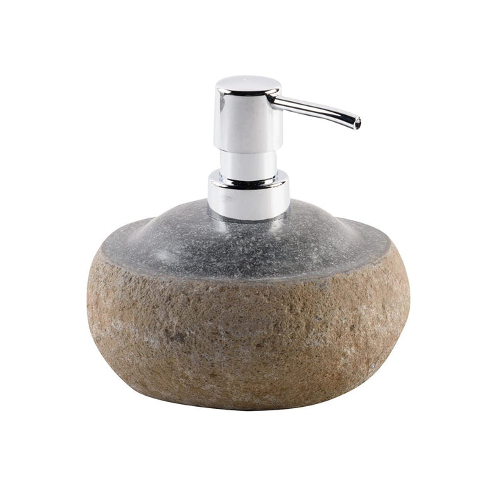 Seifenspender Naturstein Flussstein 120 ml Handarbeit Unikat