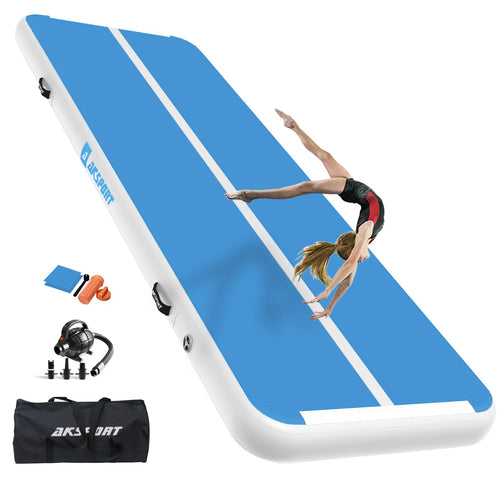 Aufblasbare Turnmatte 3–6 m Gymnastikmatte 10/20 cm mit Pumpe