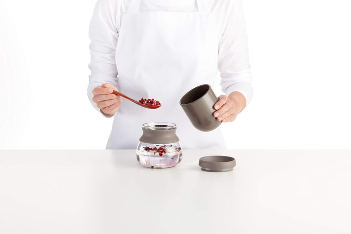 Tee-Set Borosilikatglas mit Keramikdose 4-teilig Weiss/Schwarz - Bild 4