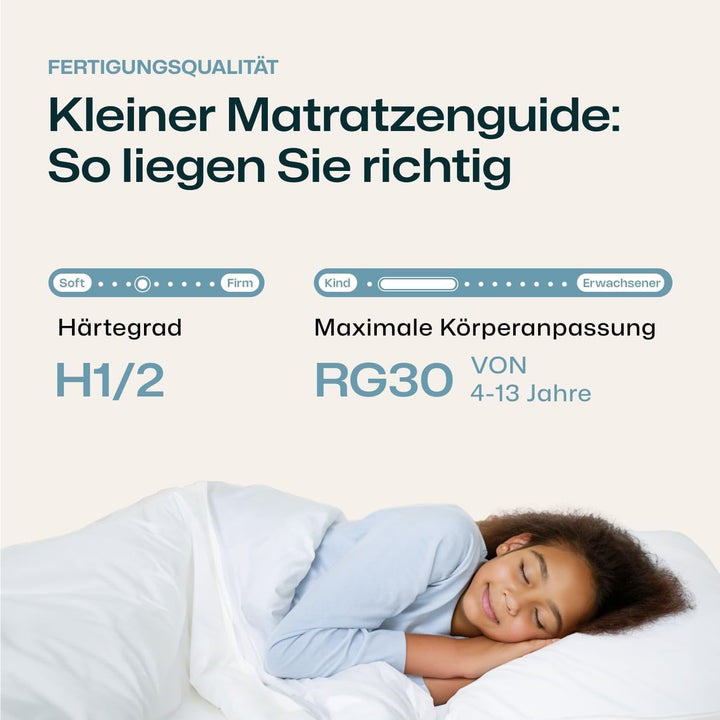 Kindermatratze 7-Zonen Kaltschaum 90x200 cm H1/H2 allergikerfreundlich - Bild 6