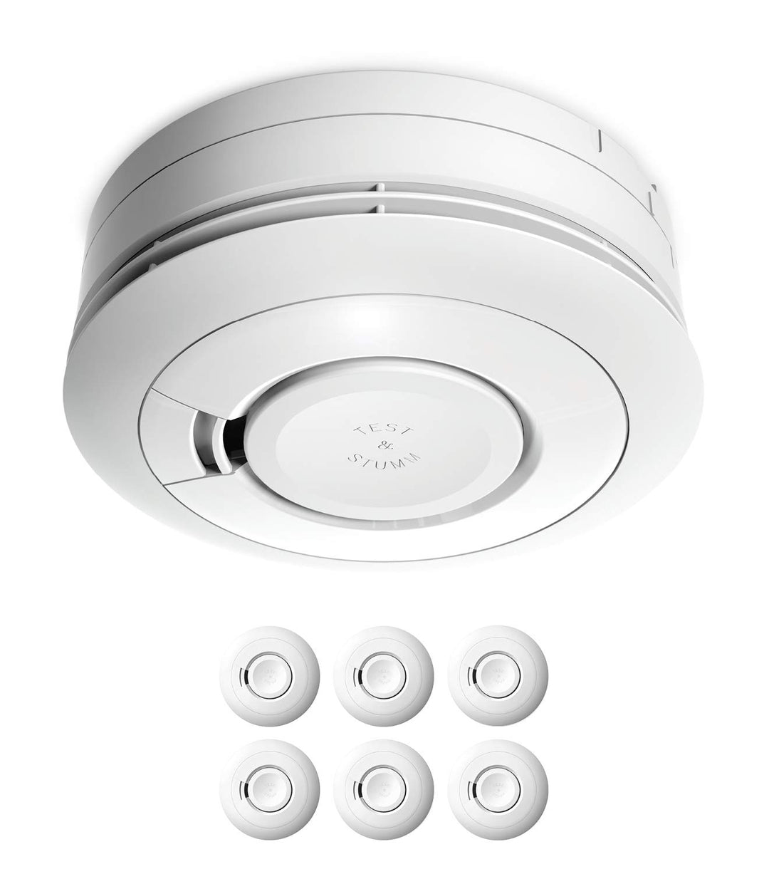 Rauchmelder 6er-Set mit 10-Jahres-Batterie kein LED-Blinken