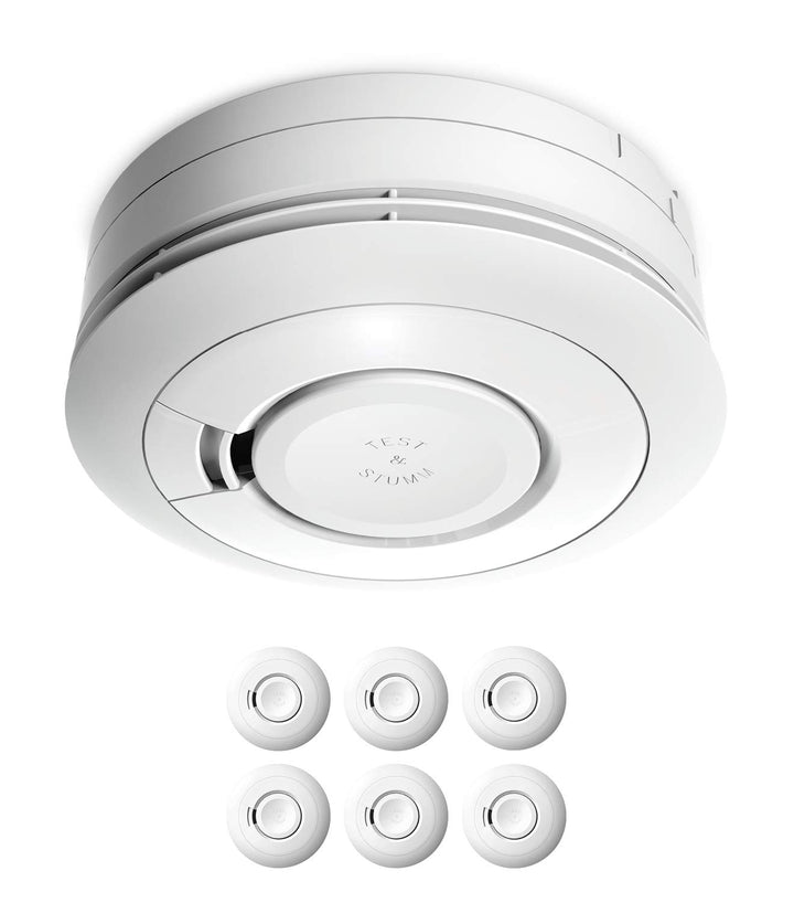 Rauchmelder 6er-Set mit 10-Jahres-Batterie kein LED-Blinken