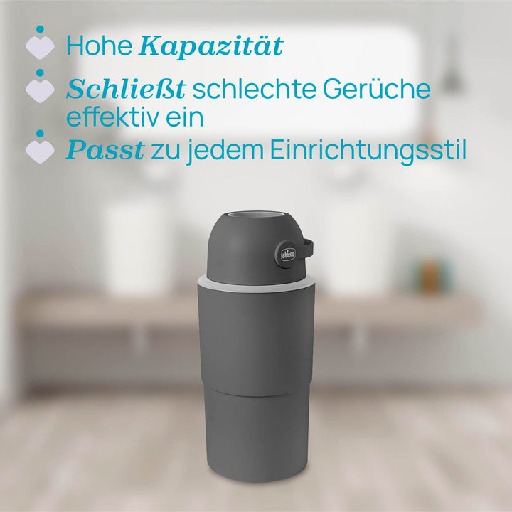 Windeleimer XL mit Geruchsverschluss faltbar bis 45 Windeln - Bild 2