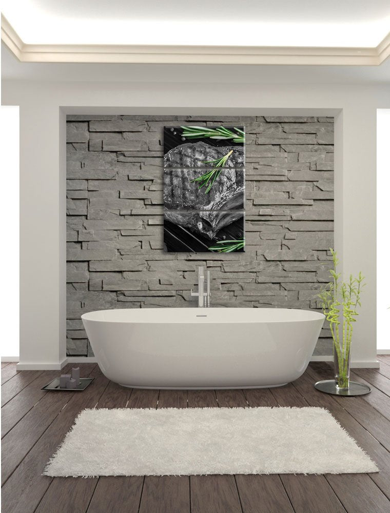 Leinwandbild 3-teilig Rumpsteak Grill Küchenbild 120x80 cm - Bild 7