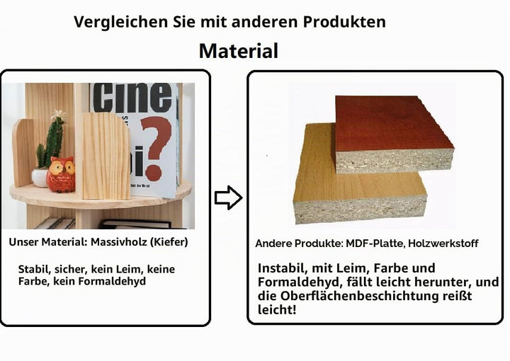 Drehbares Bücherregal Massivholz 4-stöckig 360° für Kinder - Bild 9