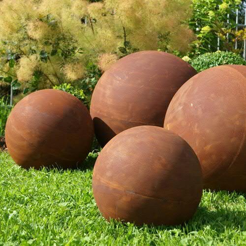 Edelrost Dekokugel Metall Ø 40 cm für Garten und Terrasse - Bild 4