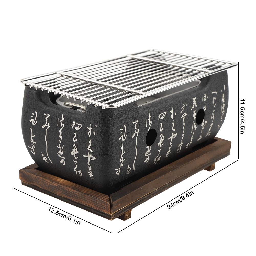 Tischgrill Yakiniku Aluminium mit Edelstahlrost 24x12,5 cm Holzkohle - Bild 5