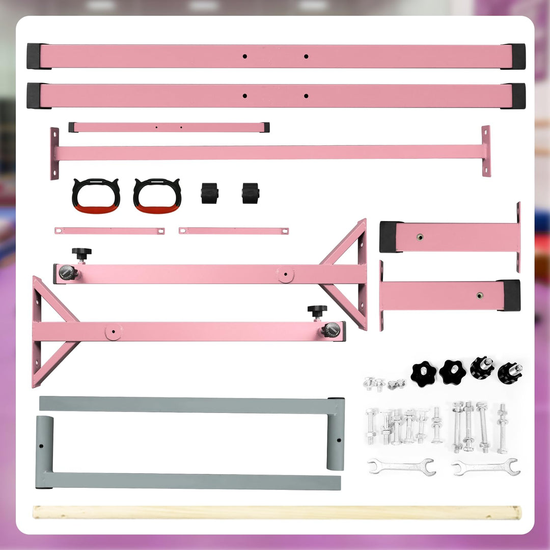 Turnstange Kinder höhenverstellbar 90–150 cm mit Turnringen Indoor - Bild 7