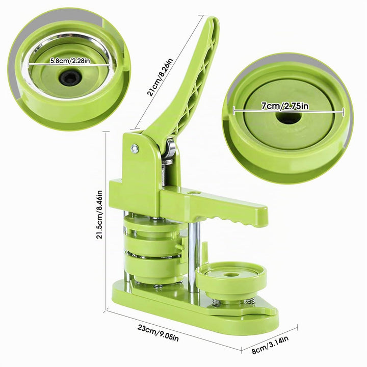 Buttonmaschine 58 mm Set mit 100 Rohlingen, Stanzer &amp; Folien - Bild 3