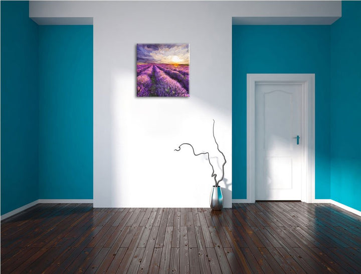 Leinwandbild Lavendelfeld Provence quadratisch 70x70 cm - Bild 4