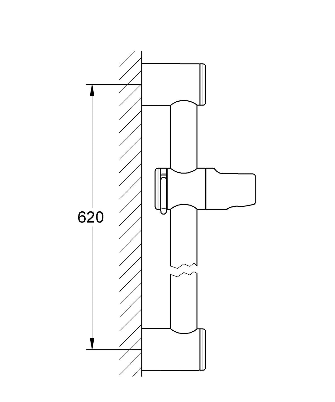 Duschstange 60 cm höhenverstellbar Metall rostfrei Wandmontage - Bild 4