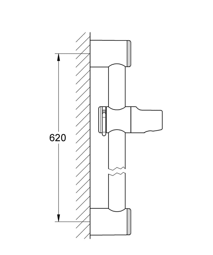 Duschstange 60 cm höhenverstellbar Metall rostfrei Wandmontage - Bild 4