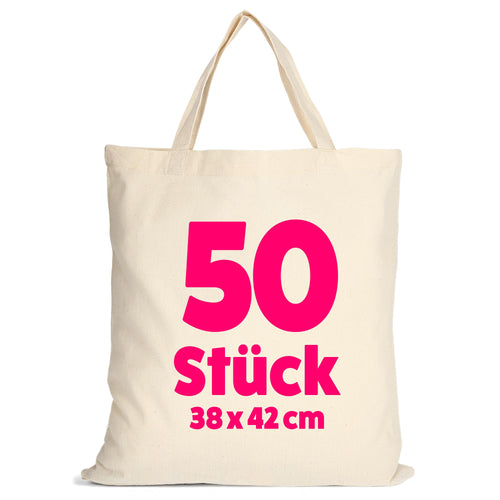 Baumwolltasche 140g/m² OEKO-TEX 38x42cm natur 50er Pack