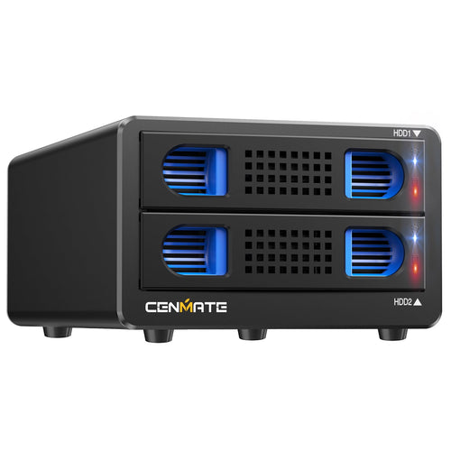 2-Bay RAID Festplattengehäuse Aluminium für 2,5/3,5" SATA HDD/SSD