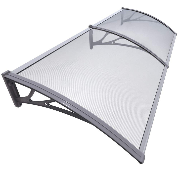 Haustür Vordach Aluminium Polycarbonat 200x80cm transparent grau