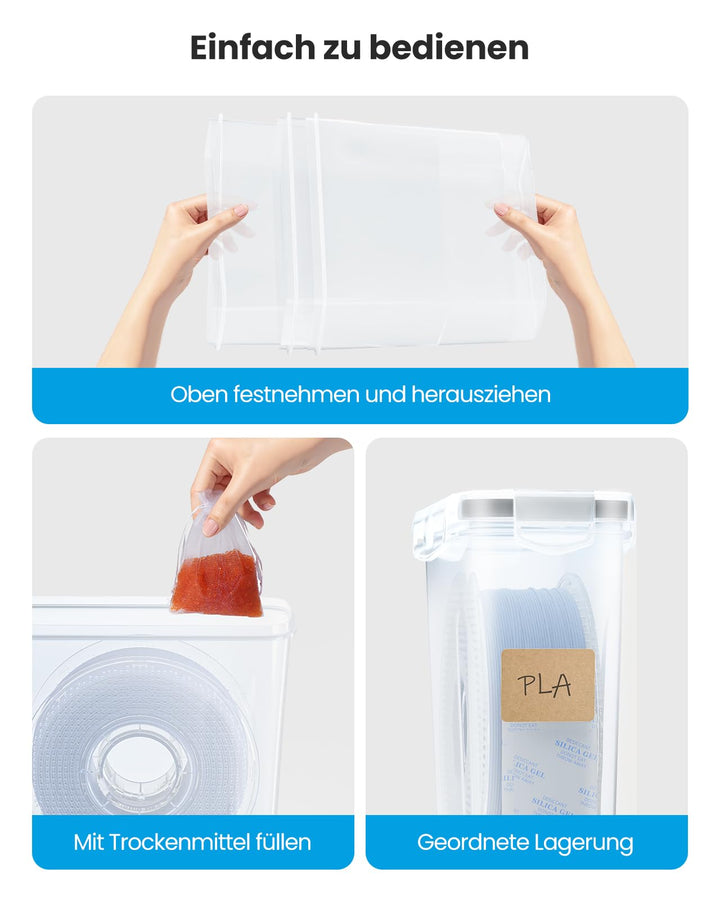 Filament Aufbewahrungsbox 4L wasser- und staubdicht 8er-Set mit Trockenmittel - Bild 4
