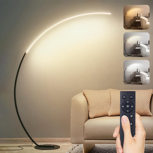 Bogenlampe LED dimmbar Schwarz 25W 165cm mit Fernbedienung
