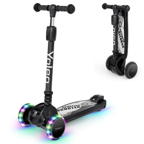 Dreirad-Kinderroller faltbar mit Leuchträndern, höhenverstellbar 58–82 cm