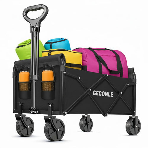 Bollerwagen faltbar 100 kg Tragkraft mit Getraenkehalter 100L