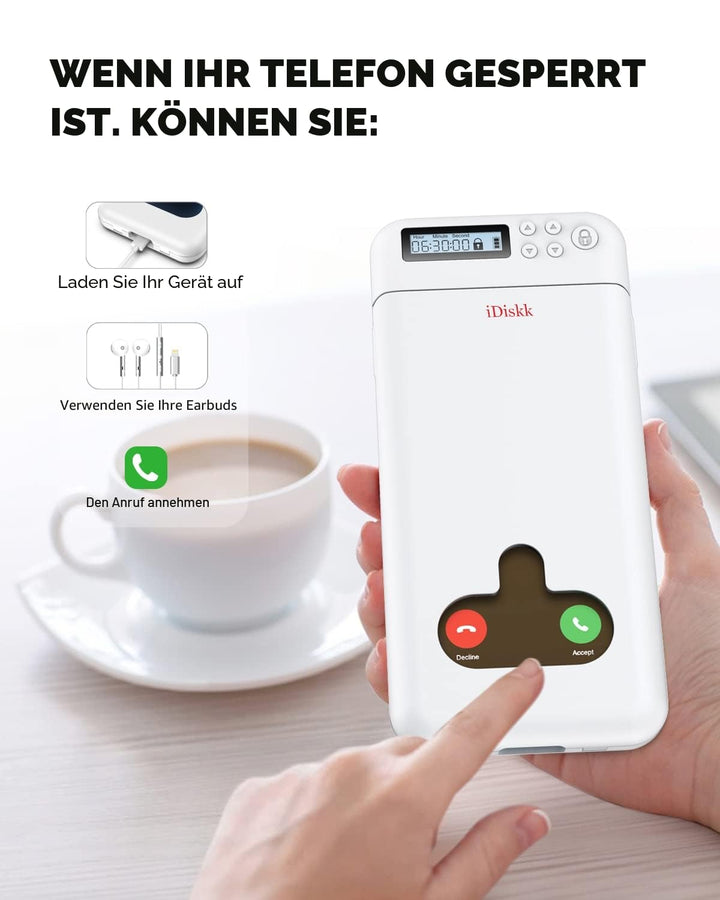 Handy-Sperrbox mit Timer für iPhone und Android, ABS, Weiss - Bild 2
