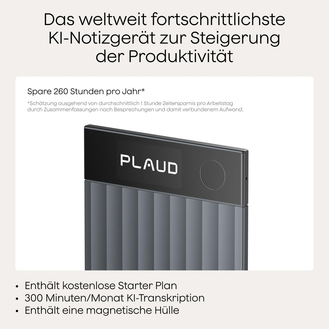 KI-Diktiergerät mit AMOLED-Display 5 Mikrofone Transkription 112 Sprachen - Bild 2