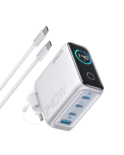 USB-C Ladegerät 140W 4-Port GaN mit Farbdisplay für Laptop