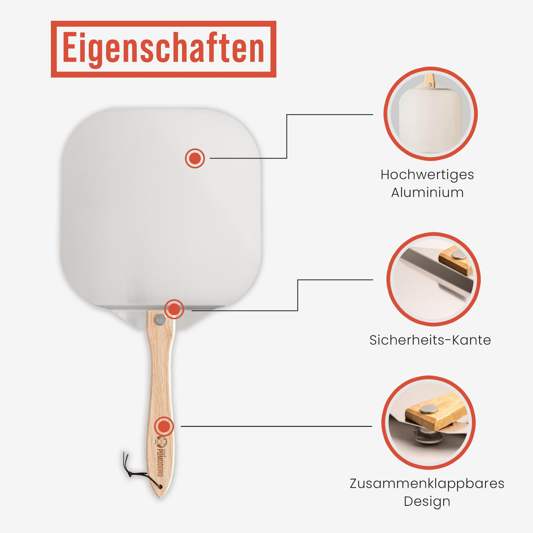 Pizzaschieber perforiert Aluminium mit Klappgriff 35x40 cm - Bild 3