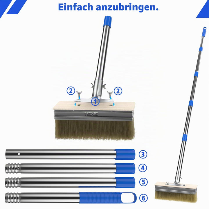 Flächenstreicher mit langem Griff 153cm 2 Pinselköpfe 18cm breit - Bild 2