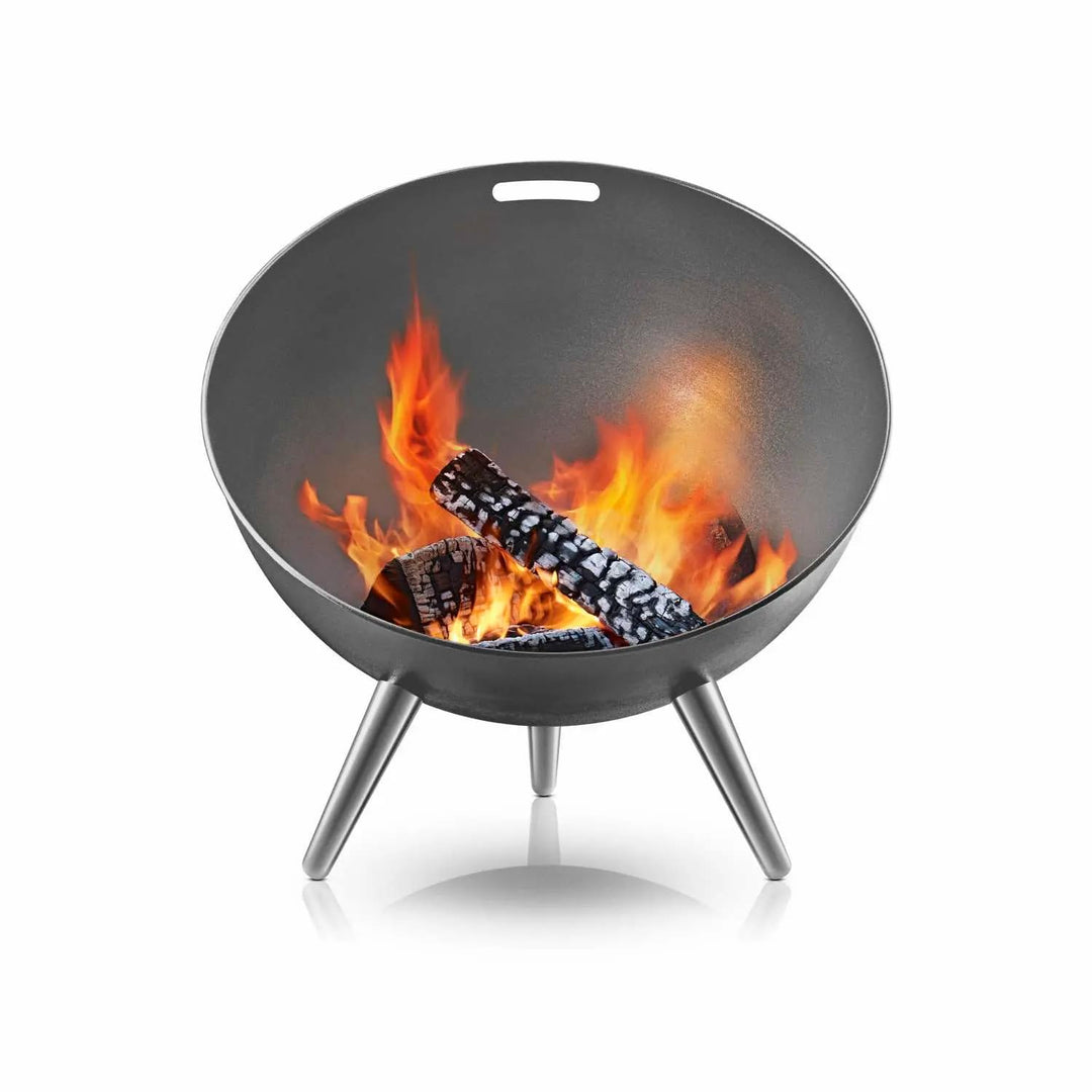 Feuerschale Halbkugel Aluminium Ø64cm mit Windschutz für Terrasse