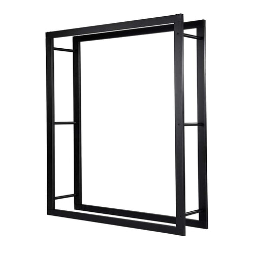 Kaminholzregal Metall schwarz 170x140x25 cm für Innen und Aussen
