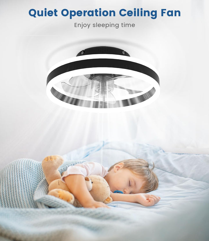 Deckenventilator mit LED-Beleuchtung 48W dimmbar 6 Stufen schwarz - Bild 7