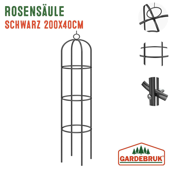 Rosensäule Metall 200cm Schwarz 2er-Set für Kletterpflanzen - Bild 7