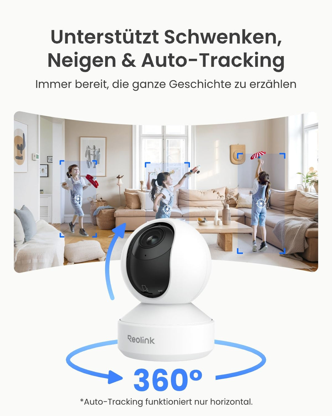 PTZ Überwachungskamera Innen 4K WLAN mit 3x optischem Zoom - Bild 3