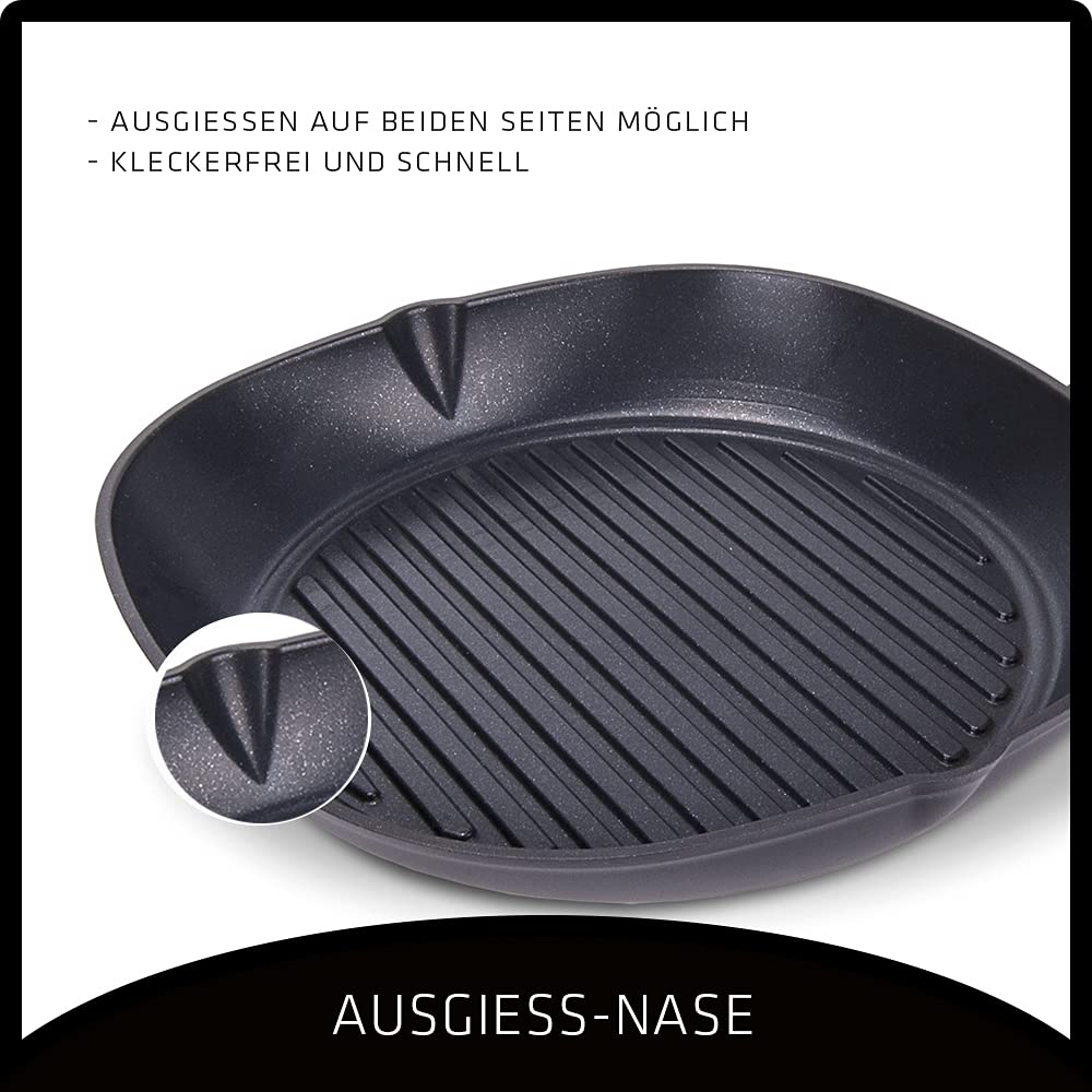 Grillpfanne Gusseisen emailliert 27x27 cm mit Grillrippen - Bild 3