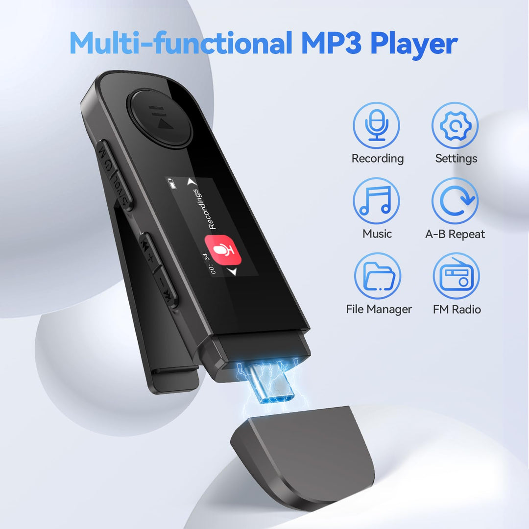 MP3 Player 64GB mit Bluetooth 5.3 und Rückenclip für Sport - Bild 3