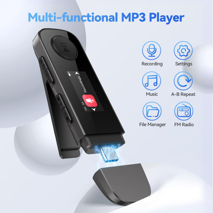MP3 Player 64GB mit Bluetooth 5.3 und Rückenclip für Sport - Bild 3
