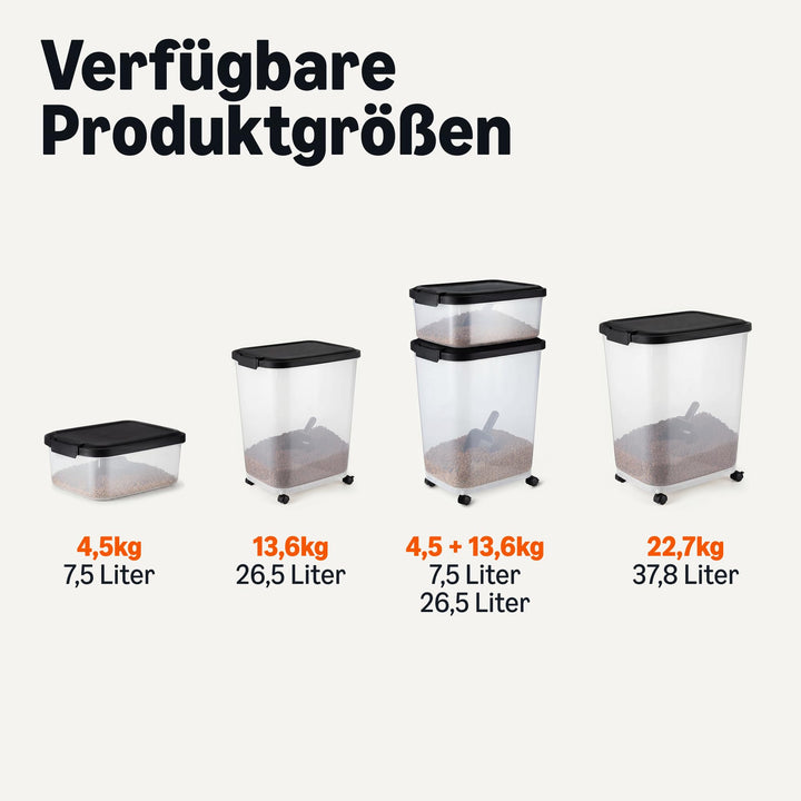 Tierfutterbehälter 2er-Set BPA-frei 4,5 kg + 13,6 kg mit Rollen - Bild 5