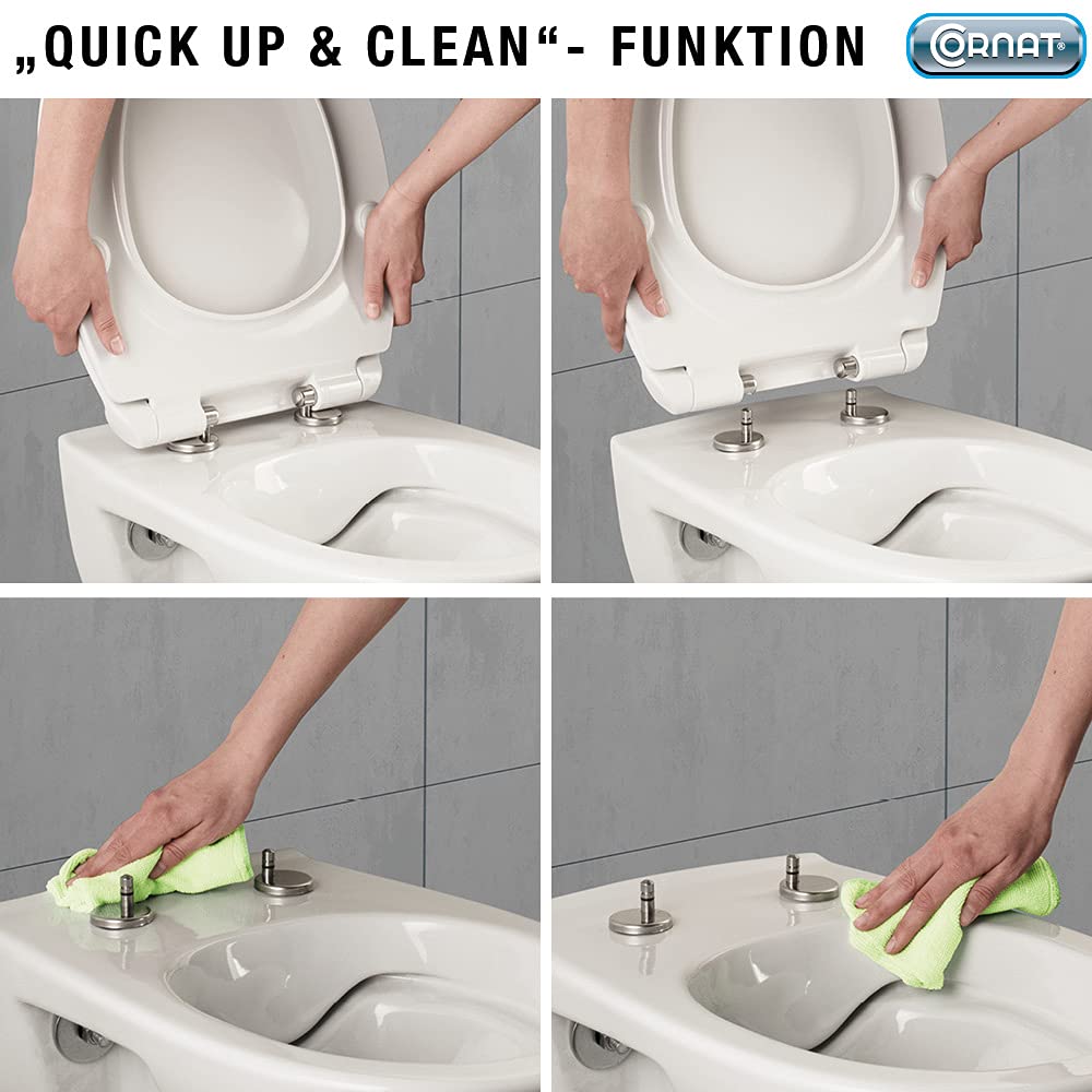 WC-Sitz oval Superflach Duroplast Soft-Close Quick-Release Weiss - Bild 4