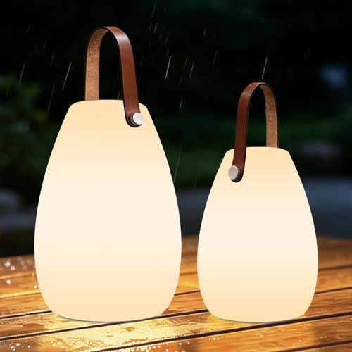 LED Aussenlampe kabellos dimmbar IP44 mit Fernbedienung 2er-Set