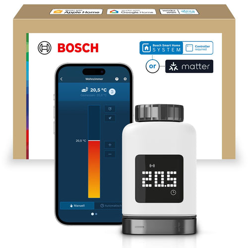 Heizkörperthermostat Smart Matter Zigbee anthrazit mit App-Steuerung