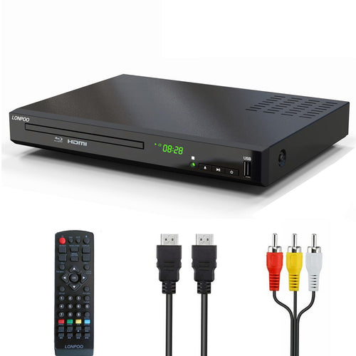 Blu-ray Player 1080p Full-HD mit HDMI, AV, Koaxial, Metallgehäuse