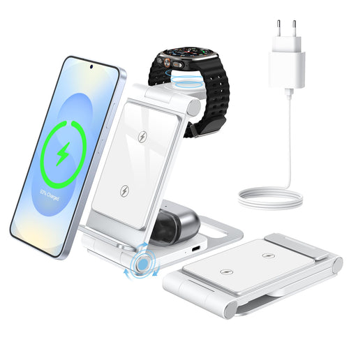 3-in-1 Induktive Ladestation Samsung faltbar Aluminium Galaxy/Watch/Buds