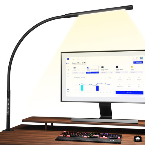 Klemmlampe Schreibtisch LED 12W dimmbar mit Timer und Speicherfunktion