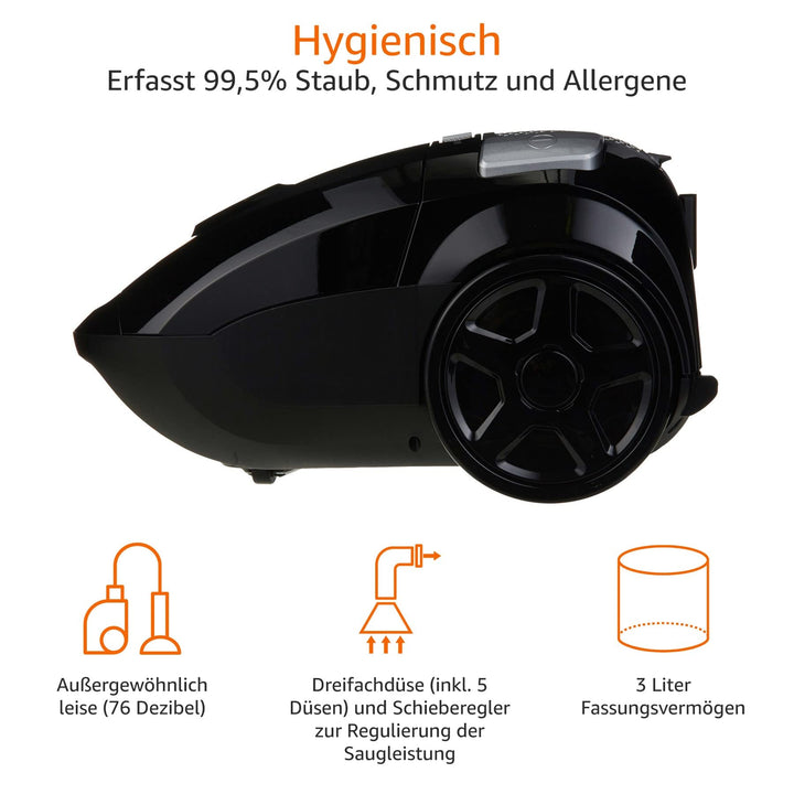 Staubsauger mit Beutel HEPA-Filter 700W 3L für Teppich &amp; Hartboden - Bild 3