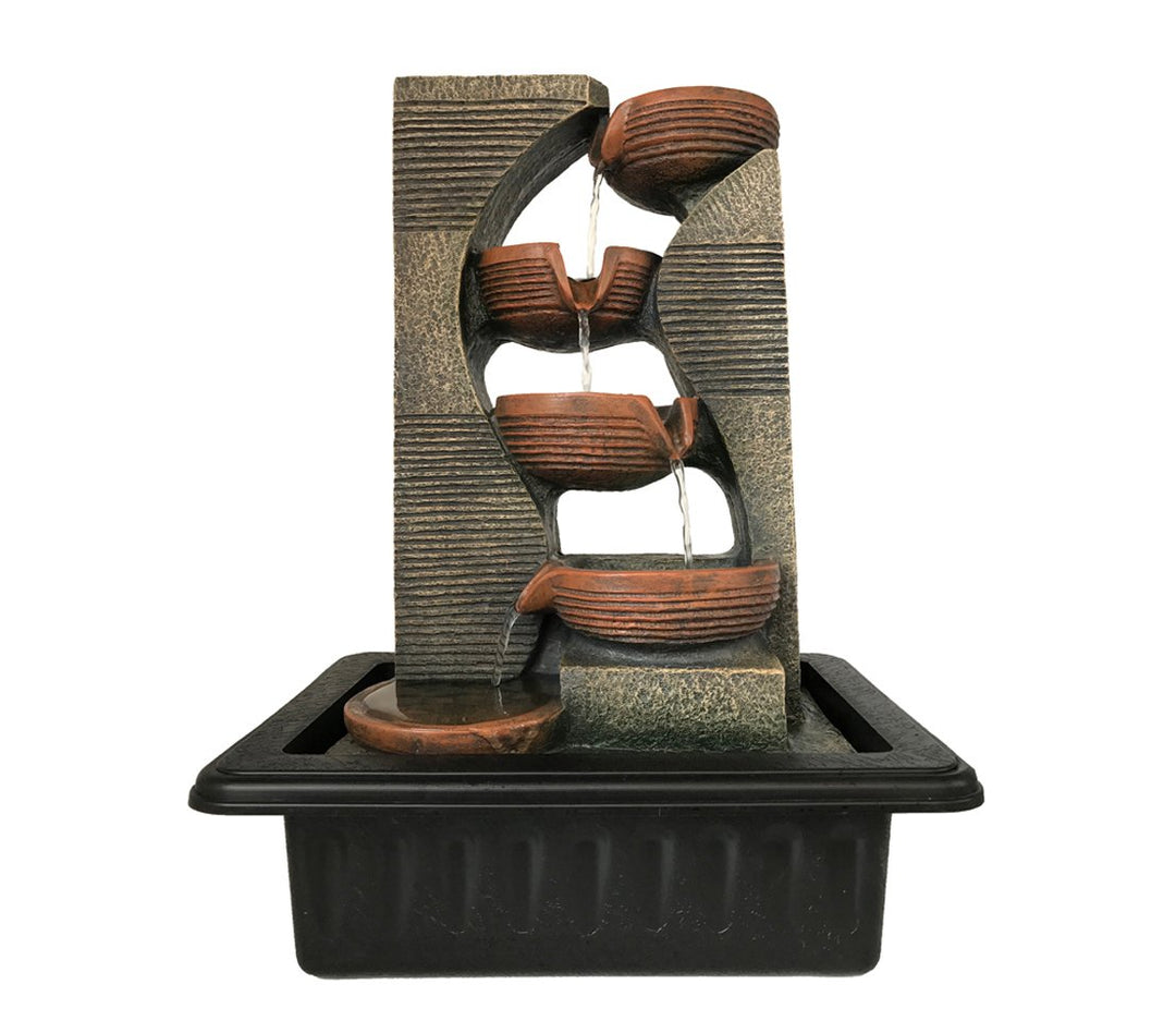 Zimmerbrunnen Steinkrüge mit LED-Beleuchtung, Polyresin, 40x23x31 cm - Bild 2