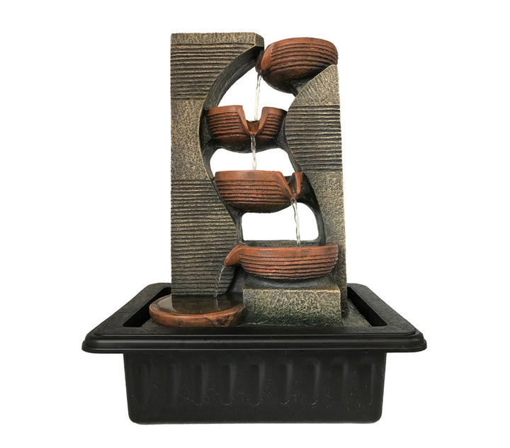 Zimmerbrunnen Steinkrüge mit LED-Beleuchtung, Polyresin, 40x23x31 cm - Bild 2