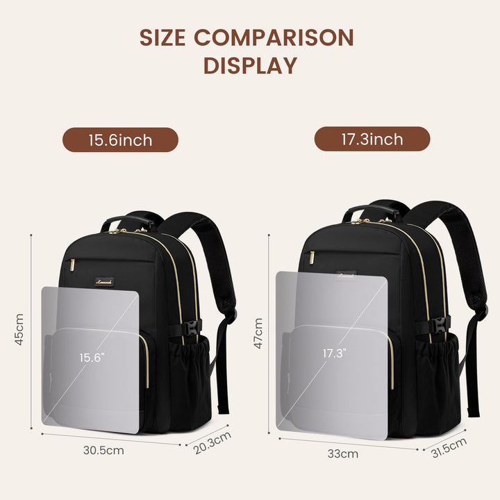 Rucksack Damen 15,6 Zoll Laptop Polyester wasserabweisend 4 Fächer - Bild 6