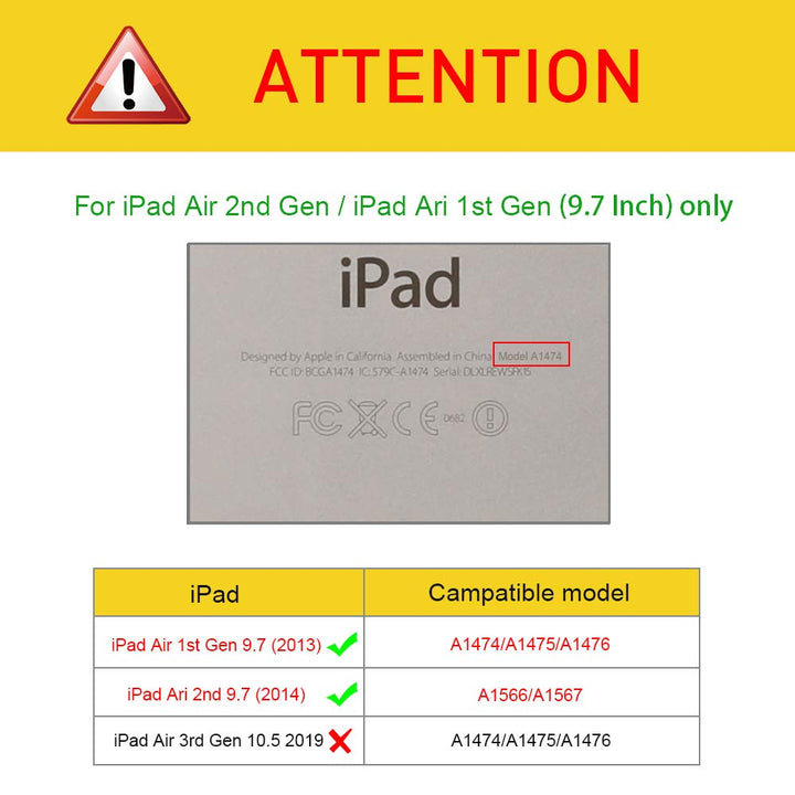 iPad Air 1 &amp; 2 Hülle mit Bluetooth-Tastatur abnehmbar Schwarz - Bild 2