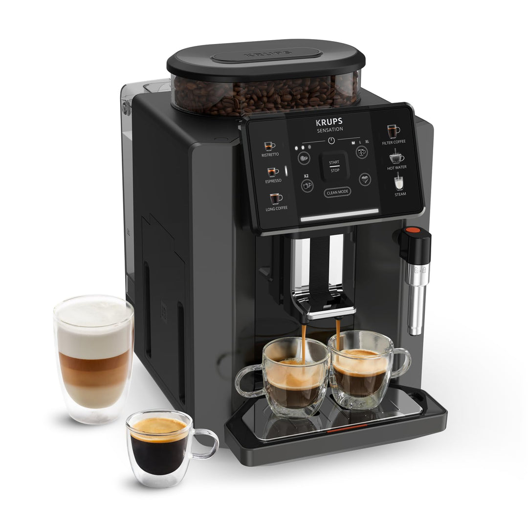 Kaffeevollautomat mit Milchdüse Filterkaffee-Funktion Metalbrühgruppe